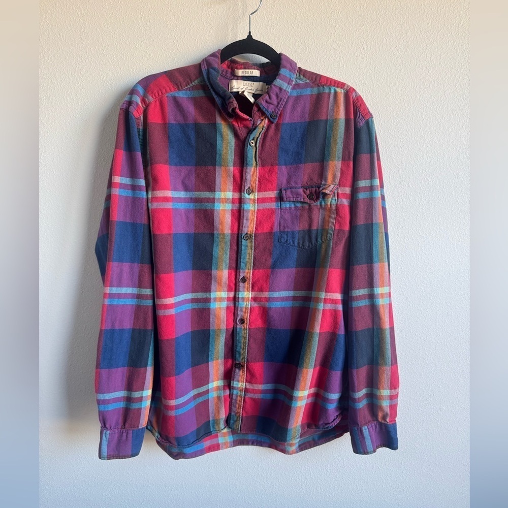 H&M Label of Graded Goods Men's Plaid Button Down Collared Dress Shirt Size XL
